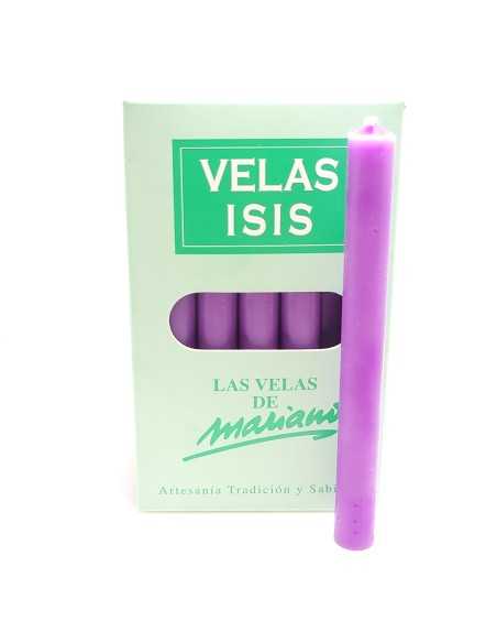 Boîte de bougies Velas Isis II violettes - Encens.fr | Bougies
