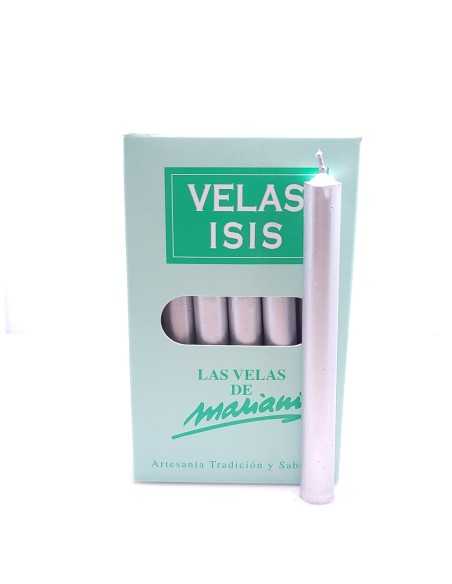 Boîte de bougies Velas Isis II argentées - Encens.fr | Bougies