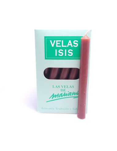 Boîte de 36 bougies Velas Isis II marron foncé