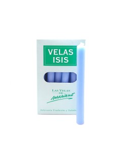 Boîte de bougies Velas Isis II bleu ciel - Encens.fr | Bougies