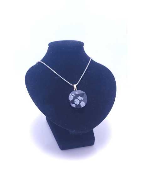 Pendentif Sceau de Salomon en Obsidienne neige -  Encens.fr