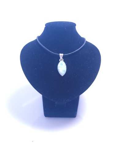 Pendentif cerclé argent en Larimar 3g - Élégance et bien-être naturel