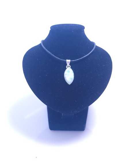 Pendentif cerclé argent en Larimar 3g - Encens.fr