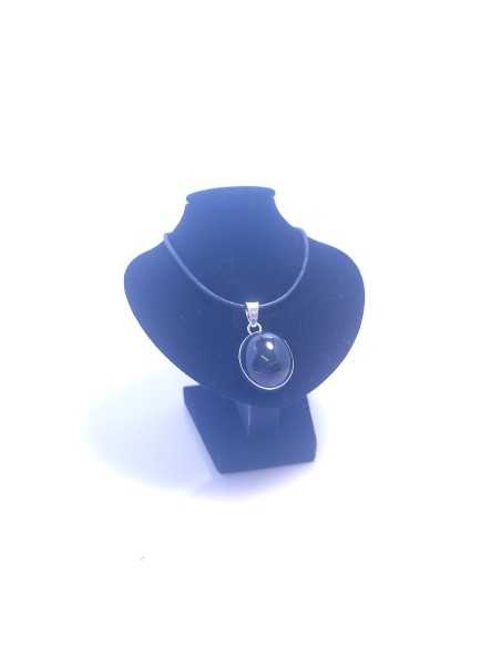 Pendentif cerclé argent en Obsidienne oeil céleste 11g - Encens.fr