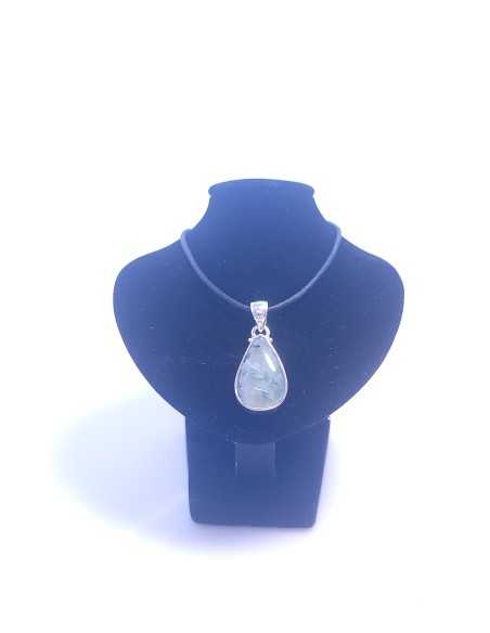 Pendentif cerclé argent en Prehnite 8g - Encens.fr