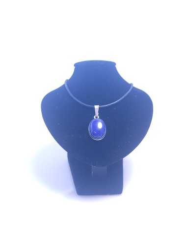 Pendentif cerclé argent en Lapis lazuli 8g - Élégance et protection énergétique