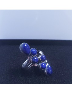 Bague réglable grappe en argent et Lapis lazuli 2