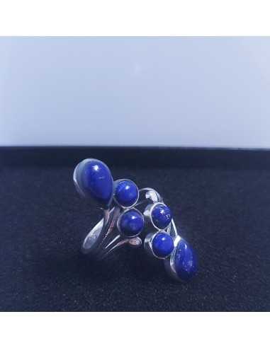 Bague autoréglable grappe en Lapis lazuli