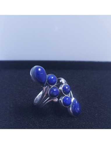 Bague autoréglable en Lapis lazuli - Favorise la clarté mentale et la communication