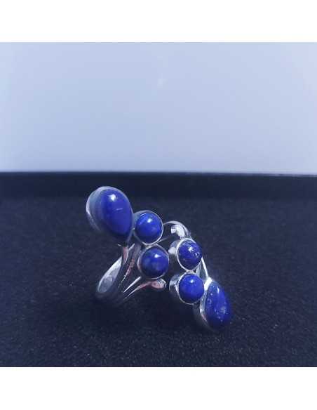 Bague autoréglable grappe en Lapis lazuli