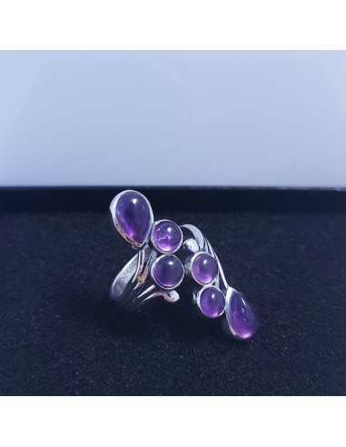 Bague autoréglable en Améthyste - Encens.fr