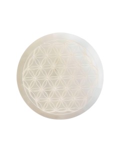 Disque en Sélénite Fleur de vie - Encens.fr