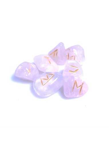Set de runes en Quartz rose pour la clarté d'esprit et l'amour inconditionnel