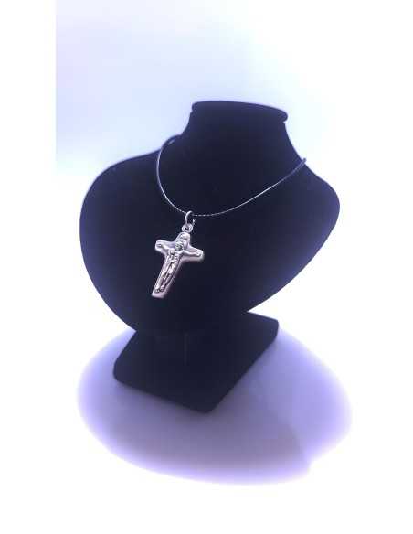Médaille Croix de Jésus en métal argenté - encens.fr