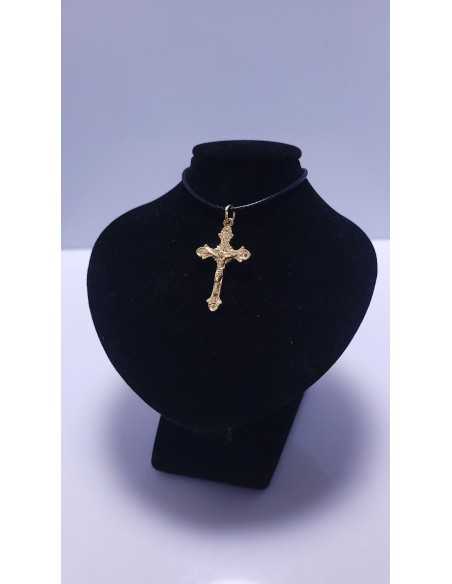 Médaille Croix de Jésus en métal doré | Encens.fr