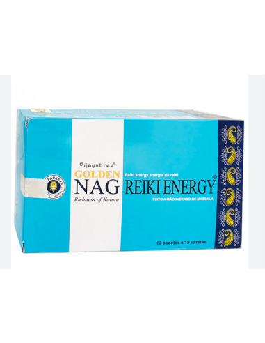 Boîte d'encens de 12 étuis Golden Nag reiki energy
