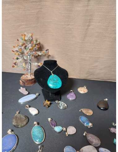 Pendentif en turquoise naturelle - Encens.fr
