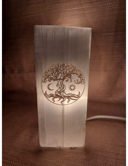 Lampe en sélénite, environ 30 cm de hauteur pas cher - Encens.fr - Boutique ésotérique en ligne