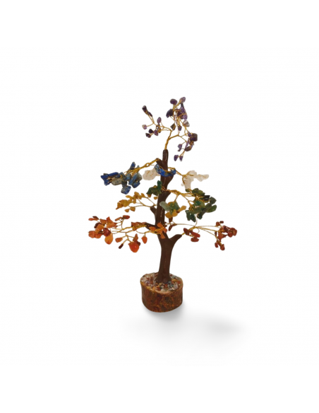 Arbre de Vie 7 chakras avec socle en bois 30 cm – Énergie et Sérénité