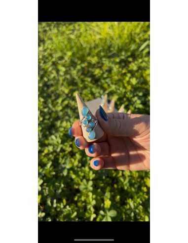 Bague autoréglable en Aigue marine - Encens.fr