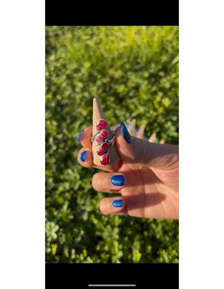 Bague autoréglable grappe en Aigue marine