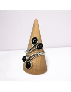 Bague argent 925 réglable avec Obsidienne Œil Céleste
