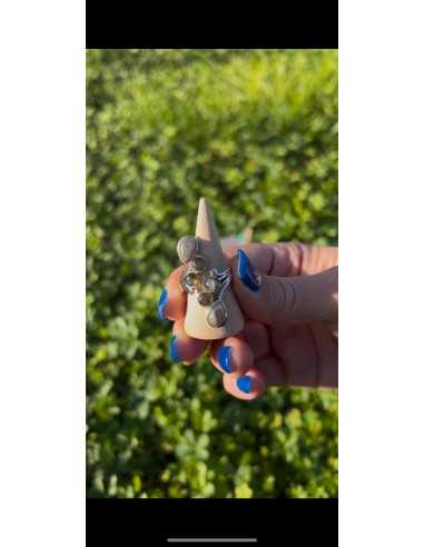 Bague réglable grappe en argent et Labradorite