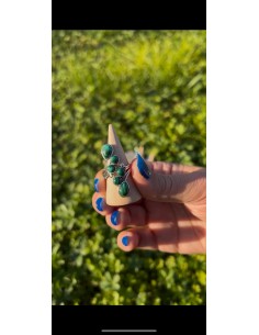 Bague réglable grappe en argent et Malachite 2