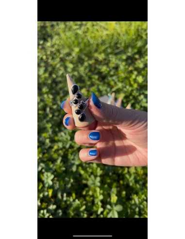 Bague réglable en argent 925 avec Obsidienne Œil Céleste