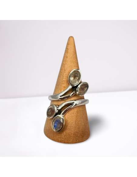Bague réglable en Argent et Lune