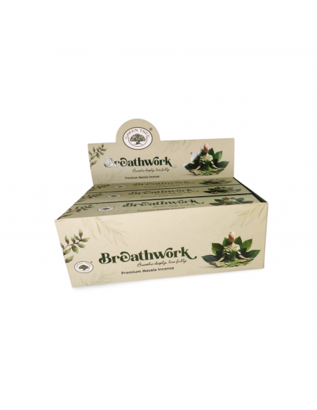 Boîte de 12 étuis d’encens Green Tree Breathwork – Respiration profonde et apaisement