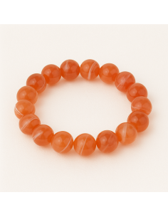 Bracelet 8 mm en agate carnéolée - Encens.fr