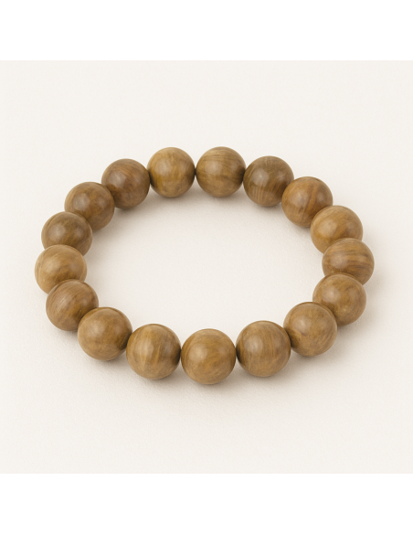 Bracelet 8 mm en bois fossile - Encens.fr