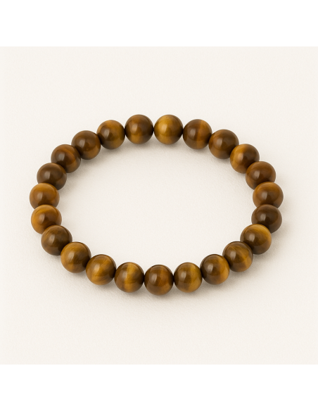 Bracelet 6 mm en oeil de tigre - Encens.fr