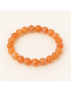 bracelet 6 mm en agate carneolée