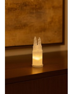 Lampe minérale en sélénite double 35 cm