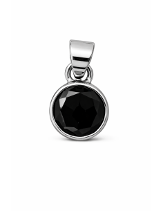 Pendentif cerclé argent en Spinelle noire faceté - Encens.fr