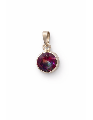 Pendentif cerclé argent en Topaze mystique faceté - Encens.fr