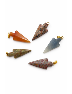 Lot de pendentifs flèche en pierres naturelles – Protection & force
