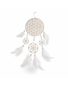 Attrape-rêve Fleur de vie en bois