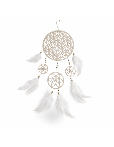 Attrape-rêve Fleur de vie en bois