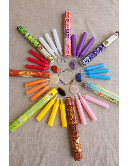 Pack 7 Chakras + Pendentif Offert – Encens & Pierres