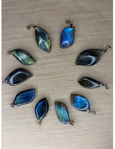 Lot de 10 pendentifs labradorite percée – Pierre naturelle 2