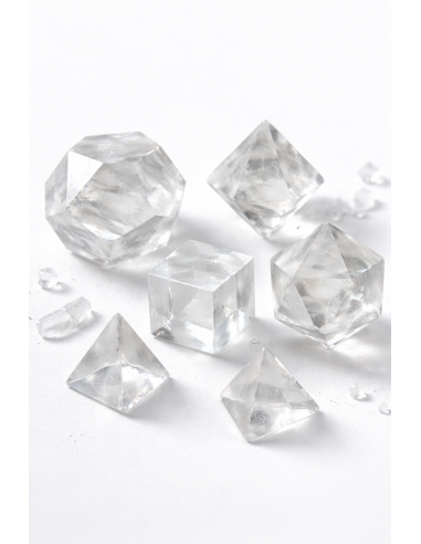Les 5 solides de Platon en cristal de roche