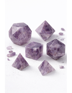 Coffret Solides de Platon en Pierres Naturelles – Améthyste ou Lapis Lazuli 2