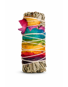 Le fagot de sauge blanche et pétales de rose