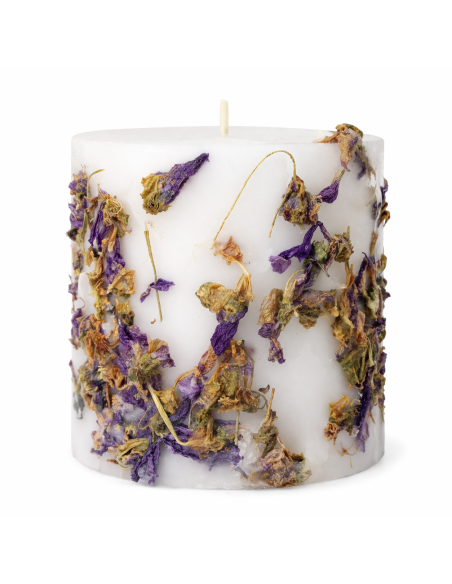 Bougie aux plantes médicinales à la mauve