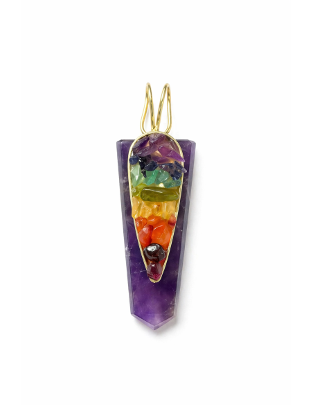 Pendentif 7 Chakras en Pierre Naturelle – Bijou de Lithothérapie et d’Énergie
