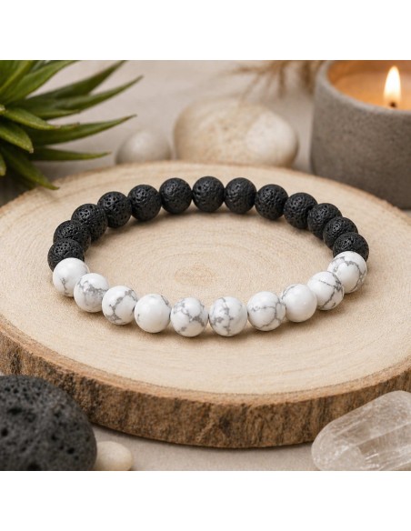 Bracelet Énergétique Personnalisable – 3 Pierres au Choix (Perles 6 mm)