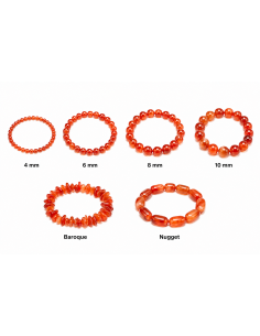 Bracelet Cornaline – Énergie Vitale & Confiance (Plusieurs Modèles & Tailles)